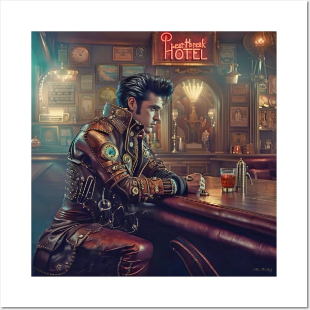 Elvis Heartbreak Hotel Steampunk Wall Art by IconsPopArt